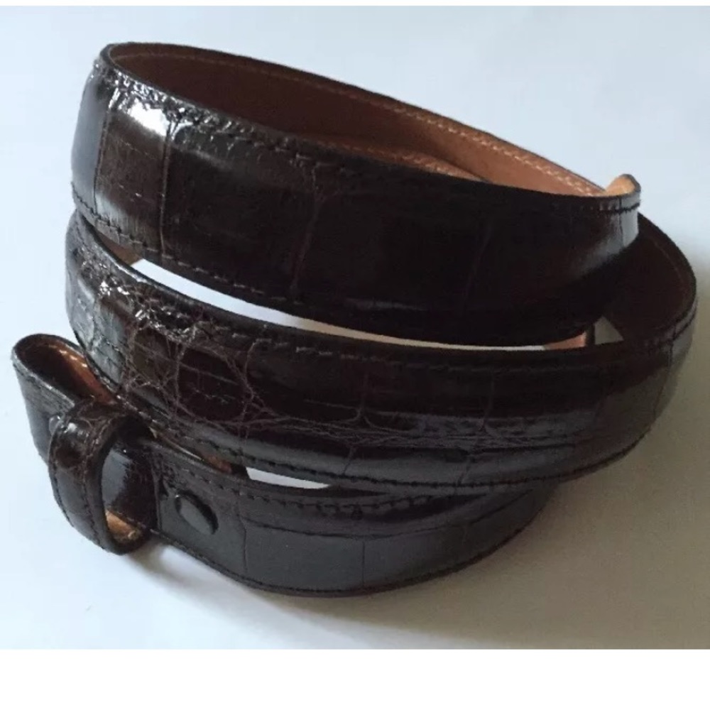 Brooks Brothers authentic alligator leather belt strap
